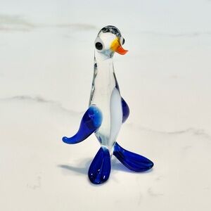 Rare Vintage Glass Penguin Handmade in England-Perfect Condition.